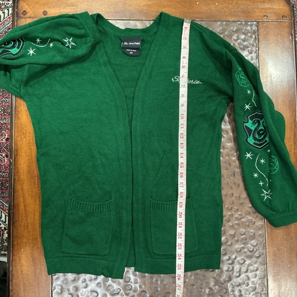 Harry Potter Slytherin Women Open Cardigan, Green, Size Small - Picture 8 of 9